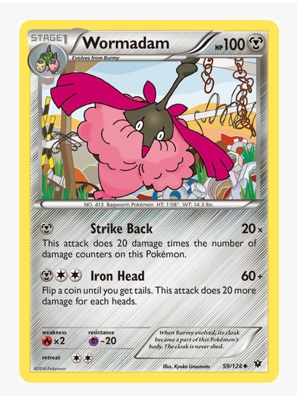 Wormadam XY Fates Collide Pokemon Trading Card